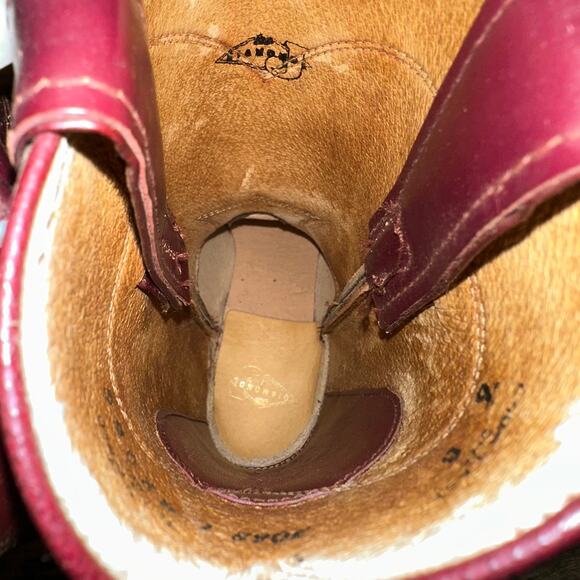 New Diamond J Deadstock Western‎ Riding Boots Men\'s Size 6 Red Maroon Leather main image 12